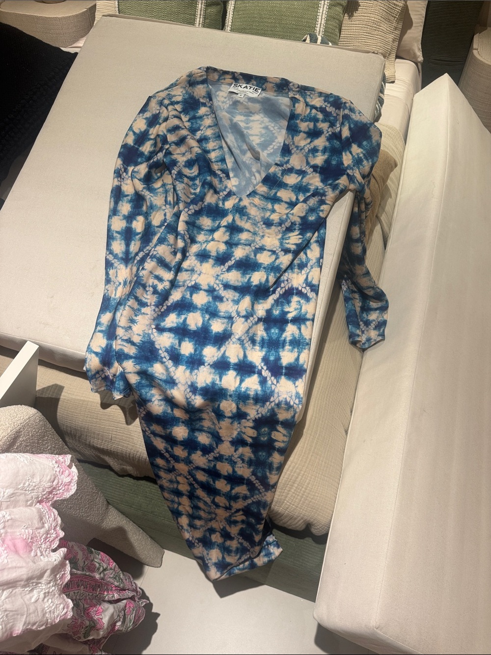 Skatie Blue & Cream Tie-Dye Coverup/Dress - Picture 4 of 6